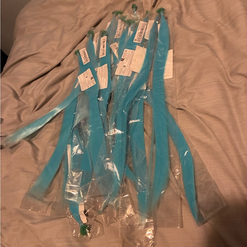 Pink& blue hair extensions